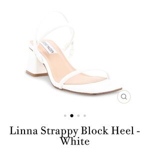 Steve Madden “Linna” strappy block heel in white size 10 (used)